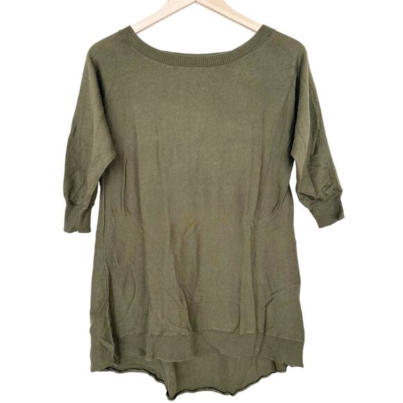Alice + Olivia Base Green Cashmere Blend 1/2 Sleeve Shirt Sz S - Picture 5 of 5